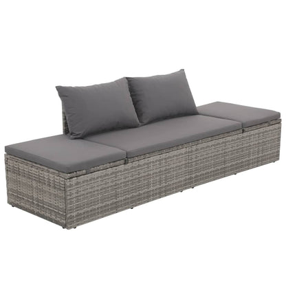 Garden Bed Grey Poly Rattan