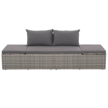 Garden Bed Grey Poly Rattan