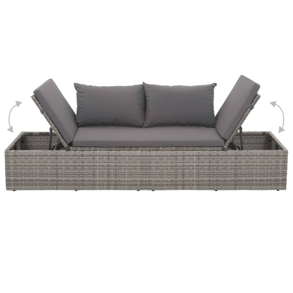 Garden Bed Grey Poly Rattan