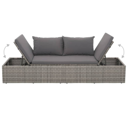 Garden Bed Grey Poly Rattan