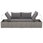 Garden Bed Grey Poly Rattan