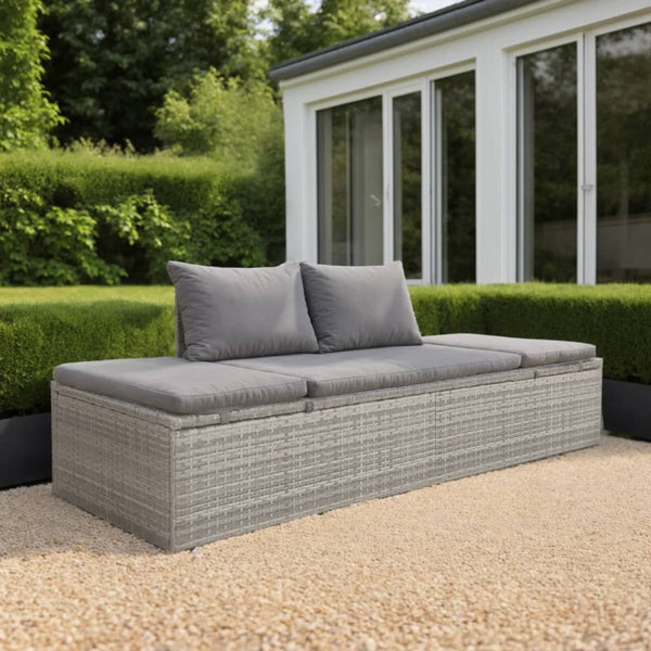  Garden Bed Grey Poly Rattan