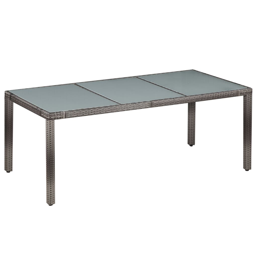 9 Piece Outdoor Dining Set with Cushions Poly Rattan Grey - 58×61×88cm