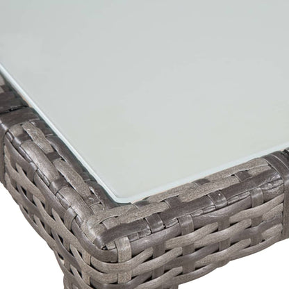 9 Piece Outdoor Dining Set with Cushions Poly Rattan Grey - 58×61×88cm