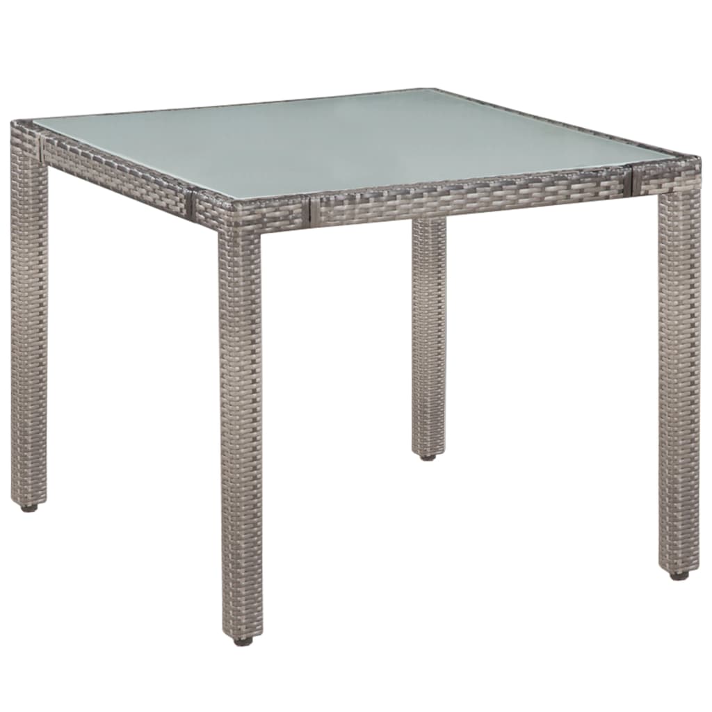 5 Piece Outdoor Dining Set with Cushions Poly Rattan Grey - 58×61×88cm