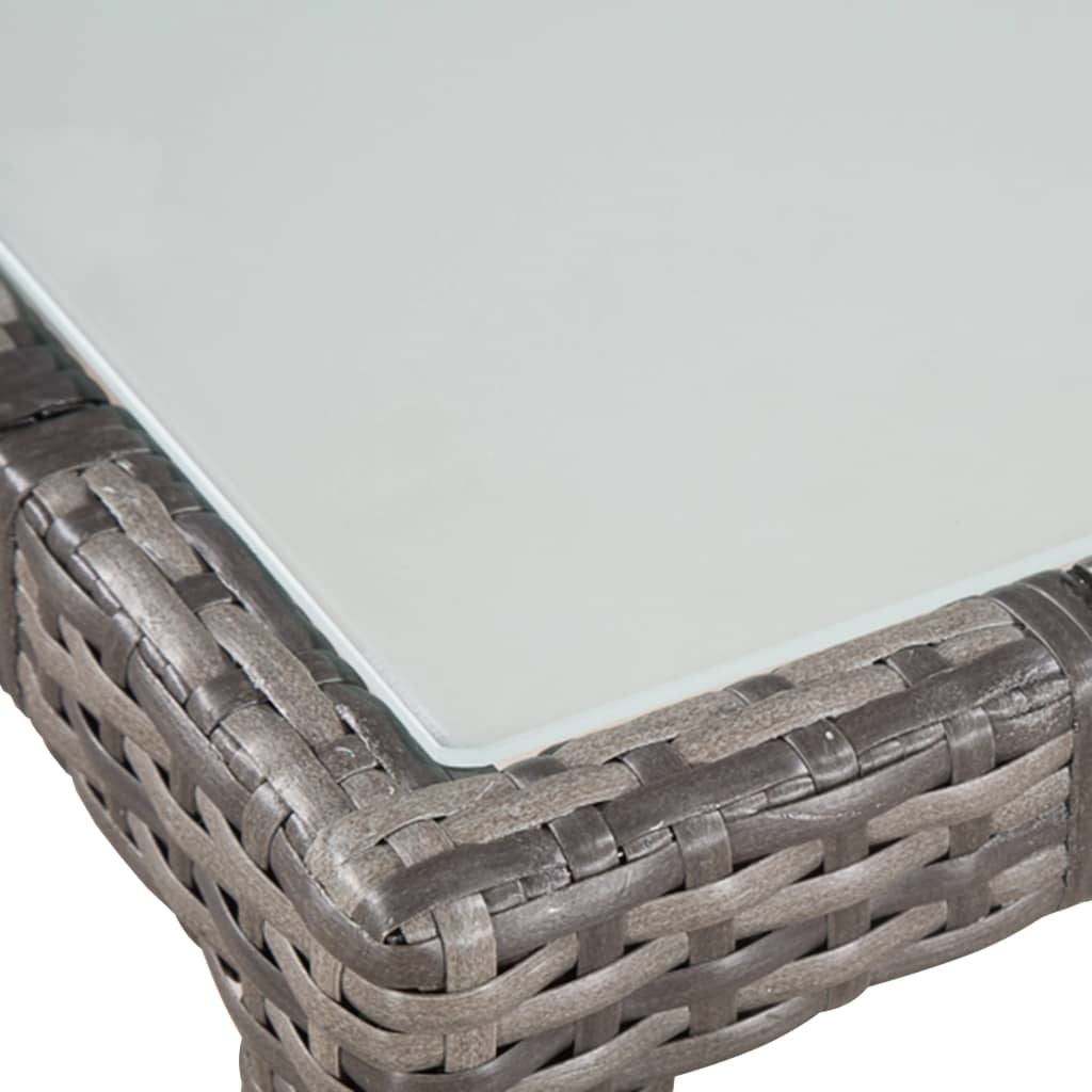 5 Piece Outdoor Dining Set with Cushions Poly Rattan Grey - 58×61×88cm