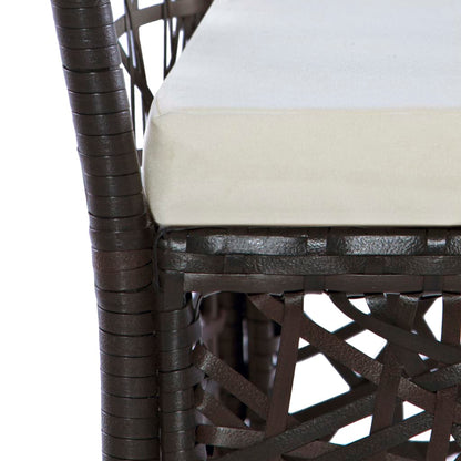 Outdoor Chairs 2 pcs with Cushions Poly Rattan Brown