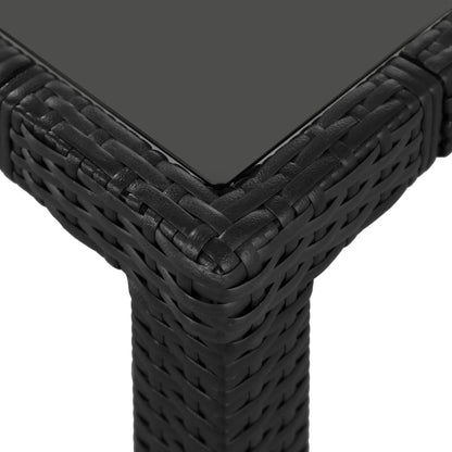 9 Piece Outdoor Dining Set Poly Rattan Black - 58×61×88cm