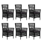 7 Piece Outdoor Dining Set Poly Rattan Black