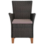 Outdoor Chairs with Cushions 2 pcs Poly Rattan Brown