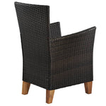 Outdoor Chairs with Cushions 2 pcs Poly Rattan Brown