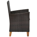Outdoor Chairs with Cushions 2 pcs Poly Rattan Brown