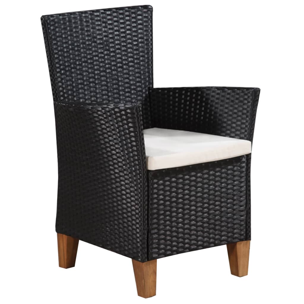9 Piece Outdoor Dining Set Poly Rattan Black and Brown - 200×90×74cm