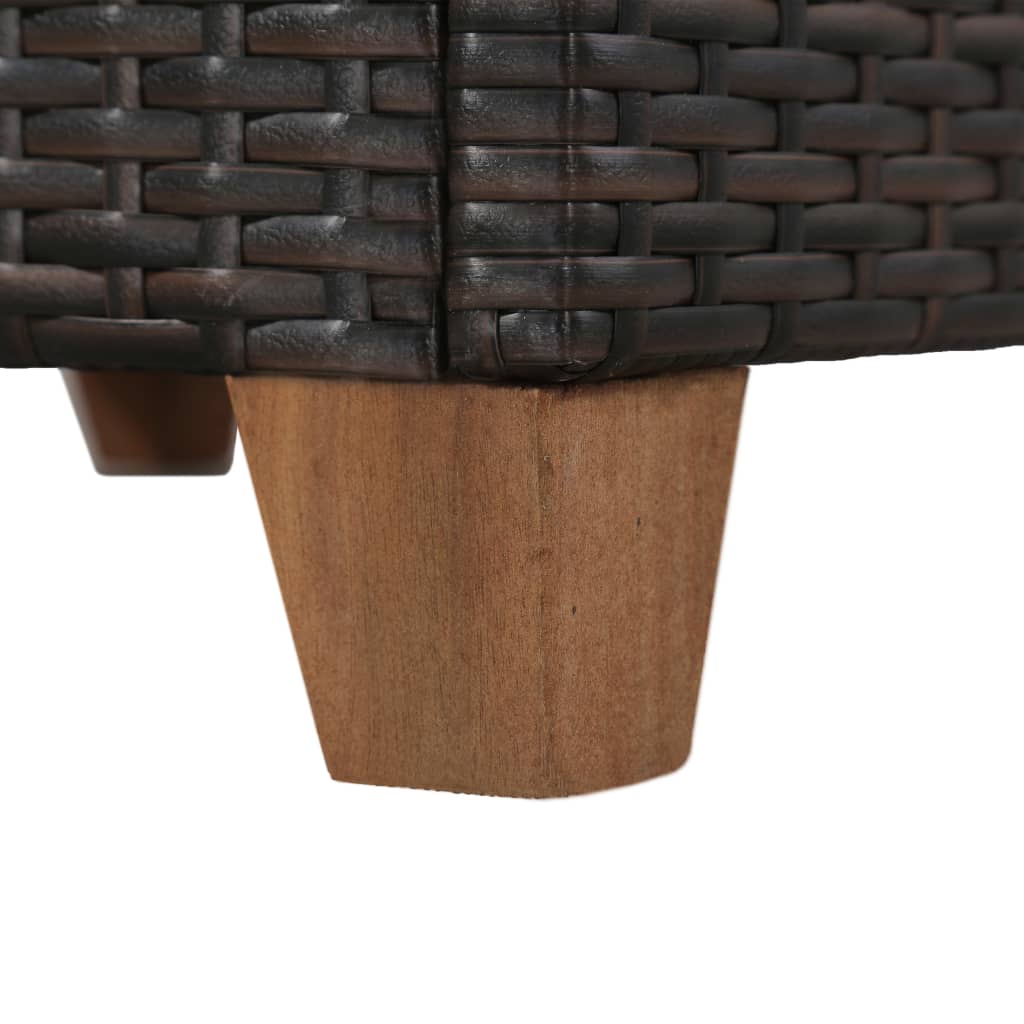 4 Piece Garden Lounge Set with Cushions Poly Rattan Brown - 124×65×62cm