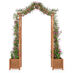 Garden Arch with Planter Solid Acacia Wood