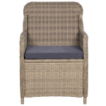 Outdoor Chairs with Cushions 2 pcs Poly Rattan Brown