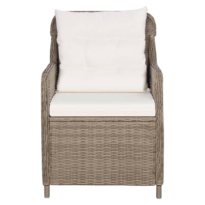 Outdoor Chairs with Cushions 2 pcs Poly Rattan Brown - 64×65×90cm