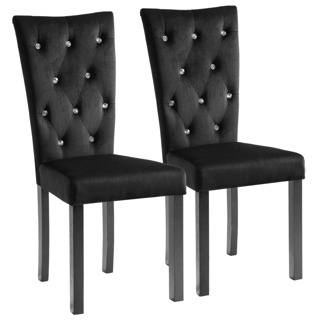 Dining Chairs 2 pcs Black Velvet - 43×51×98cm