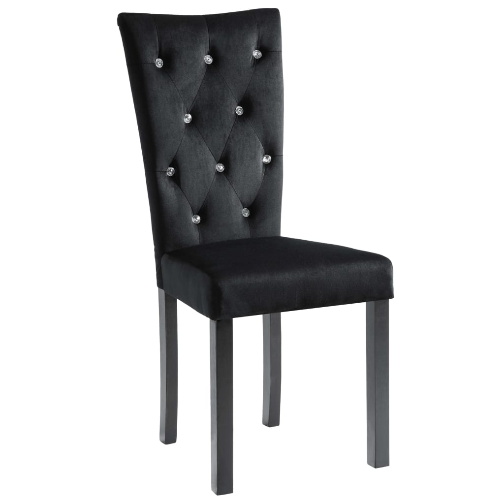 Dining Chairs 2 pcs Black Velvet - 43×51×98cm