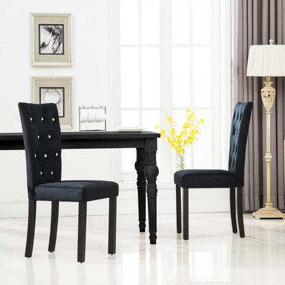 Dining Chairs 2 pcs Black Velvet - 43×51×98cm