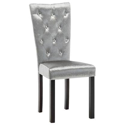 Dining Chairs 2 pcs Silver Velvet