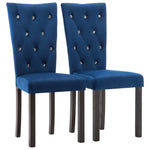 Dining Chairs 2 pcs Dark Blue Velvet