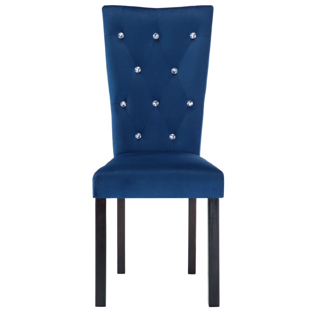 Dining Chairs 2 pcs Dark Blue Velvet