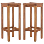 Bar Chairs 2 pcs Solid Acacia Wood