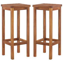 Bar Chairs 2 pcs Solid Acacia Wood
