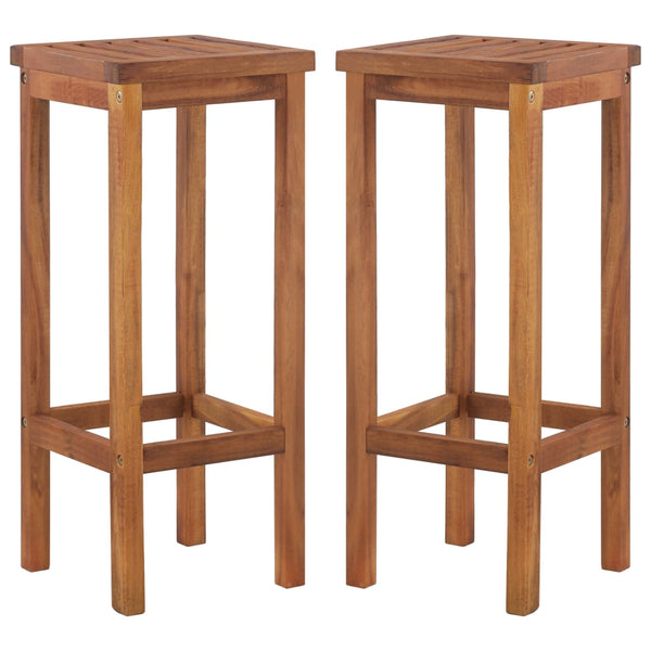  Bar Chairs 2 pcs Solid Acacia Wood