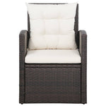 5 Piece Garden Lounge Set with Cushions Poly Rattan Brown