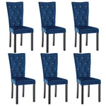 Dining Chairs 6 pcs Dark Blue Velvet