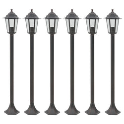 Garden Post Lights 6 pcs E27 110 cm Aluminium Bronze