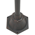 Garden Post Light E27 220 cm Aluminium 2-Lantern Bronze
