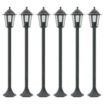 Garden Post Lights 6 pcs E27 110 cm Aluminium Dark Green