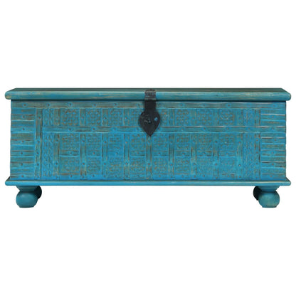 Storage Chest Solid Mango Wood Blue