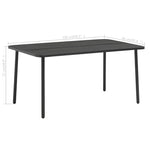 Garden Table Dark  Grey Steel