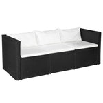 Versatile 3 Seater Garden Sofa Black Outdoor Retreat Urban Style