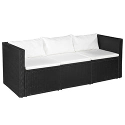 Versatile 3 Seater Garden Sofa Black Outdoor Retreat Urban Style 