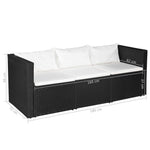 Versatile 3 Seater Garden Sofa Black Outdoor Retreat Urban Style