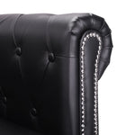 L-shaped Chesterfield Sofa Artificial Leather Black