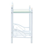 Bedside Tables 2 pcs Steel and Tempered Glass  White