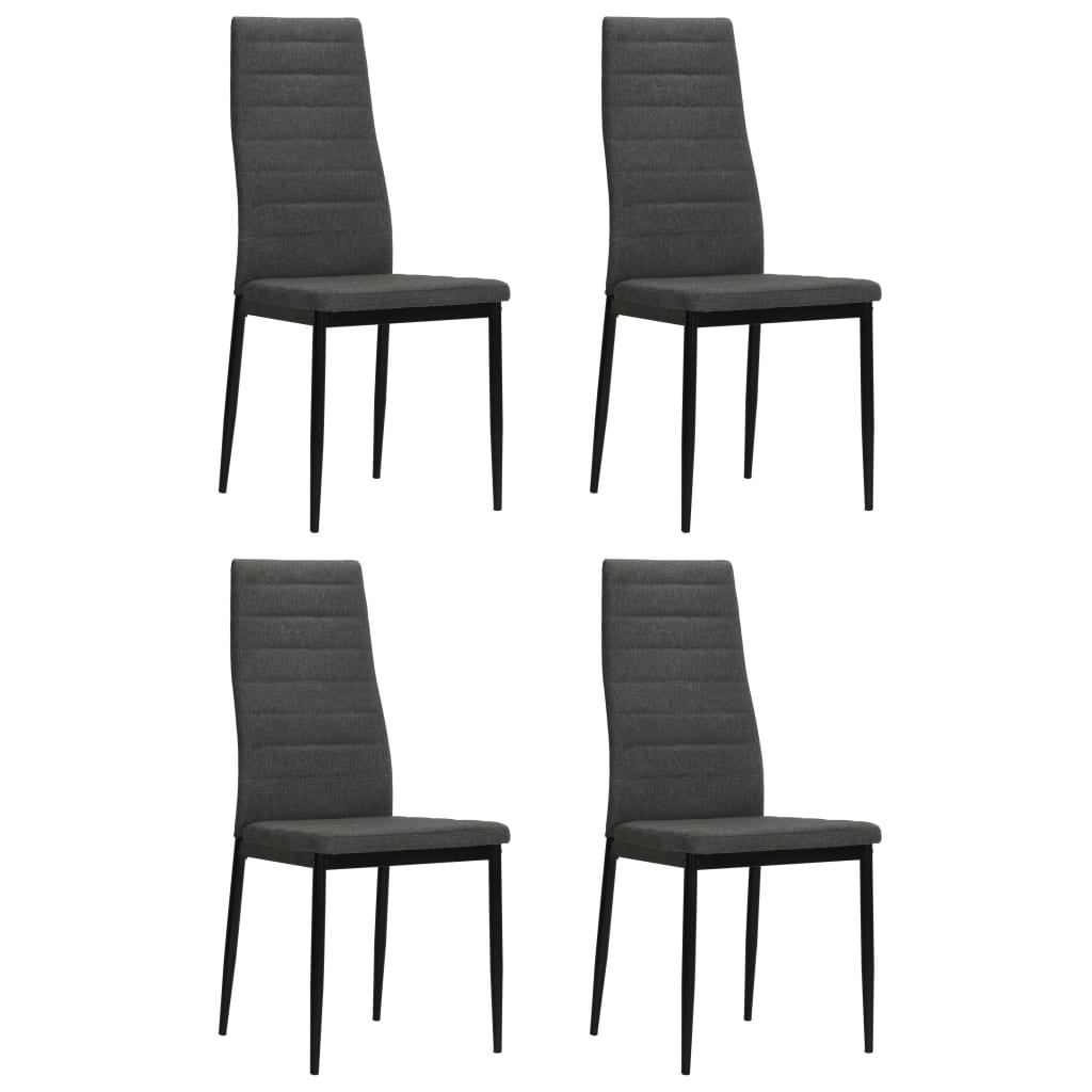 Dining Chairs 4 pcs Dark Grey Fabric - 43×44×96cm