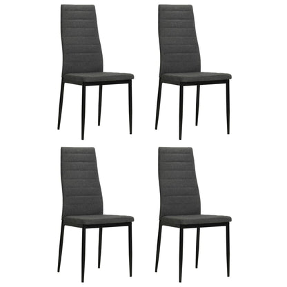 Dining Chairs 4 pcs Dark Grey Fabric - 43×44×96cm