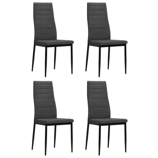  Dining Chairs 4 pcs Dark Grey Fabric