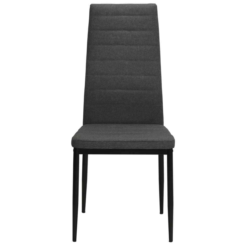 Dining Chairs 4 pcs Dark Grey Fabric - 43×44×96cm