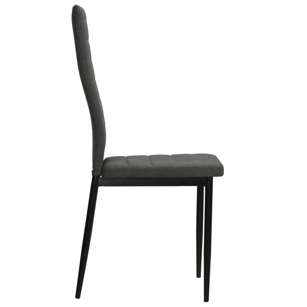 Dining Chairs 4 pcs Dark Grey Fabric - 43×44×96cm