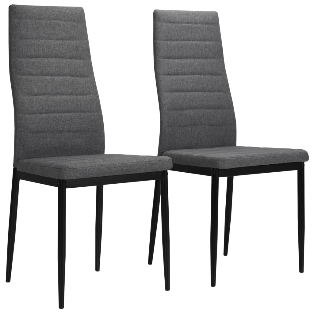 Dining Chairs 2 pcs Light Grey Fabric - 43×44×96cm