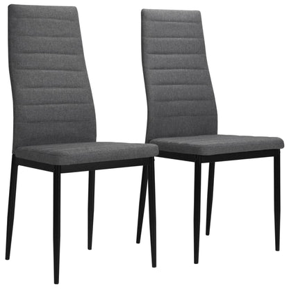 Dining Chairs 2 pcs Light Grey Fabric - 43×44×96cm