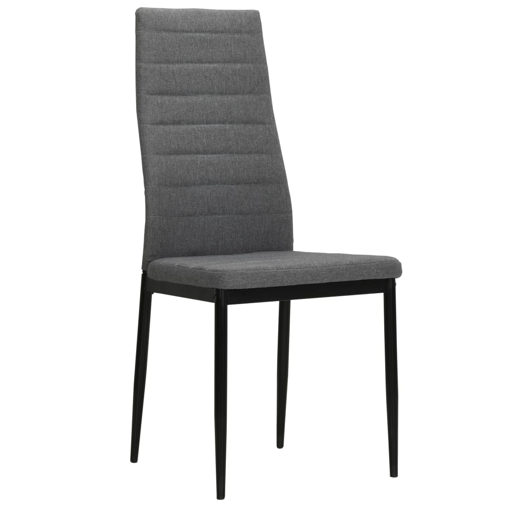 Dining Chairs 2 pcs Light Grey Fabric - 43×44×96cm